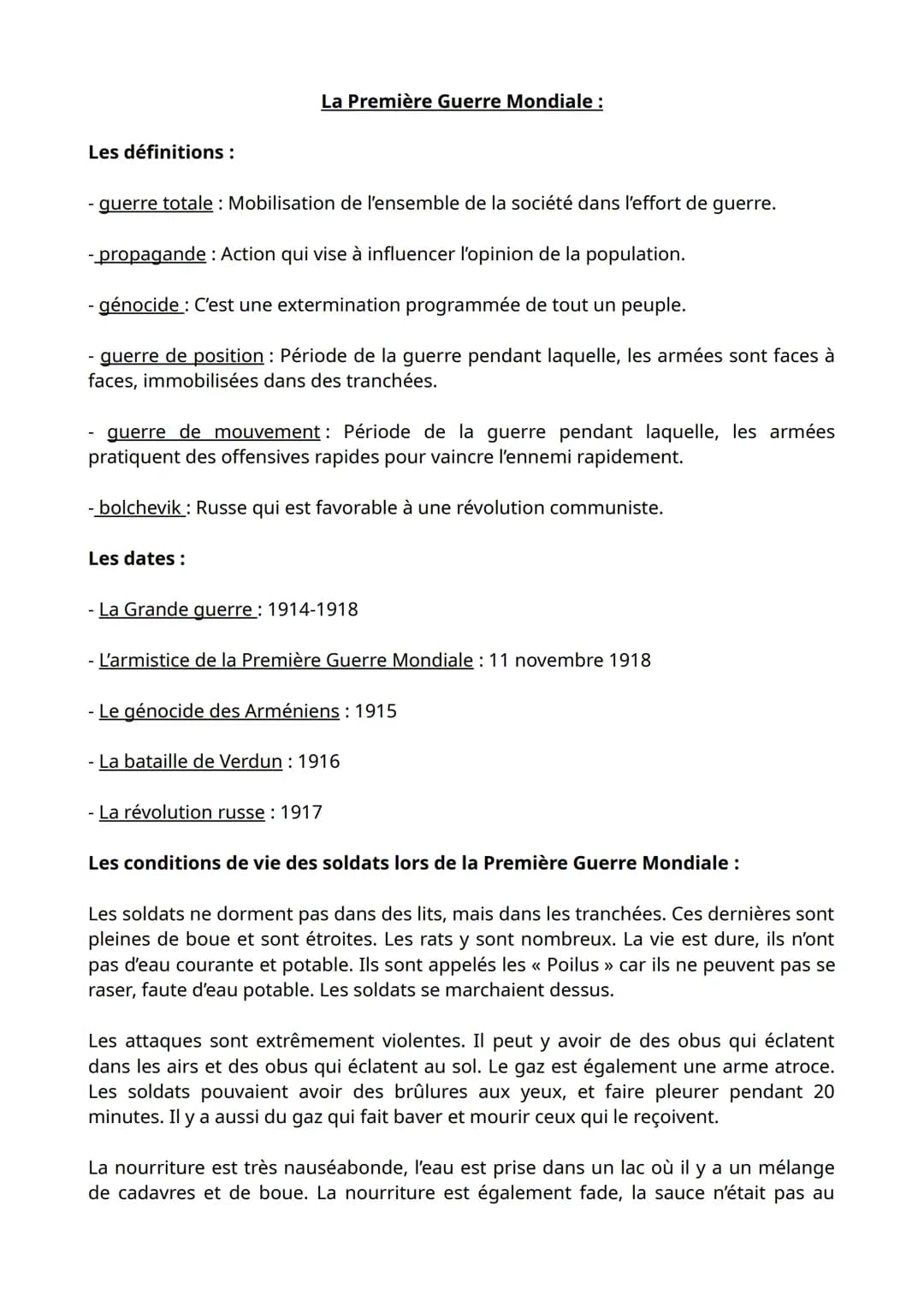 La Première Guerre mondiale | 3eme