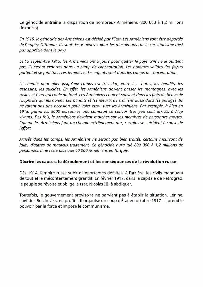 Les définitions:
La Première Guerre Mondiale :
- guerre totale : Mobilisation de l'ensemble de la société dans l'effort de guerre.
- propaga