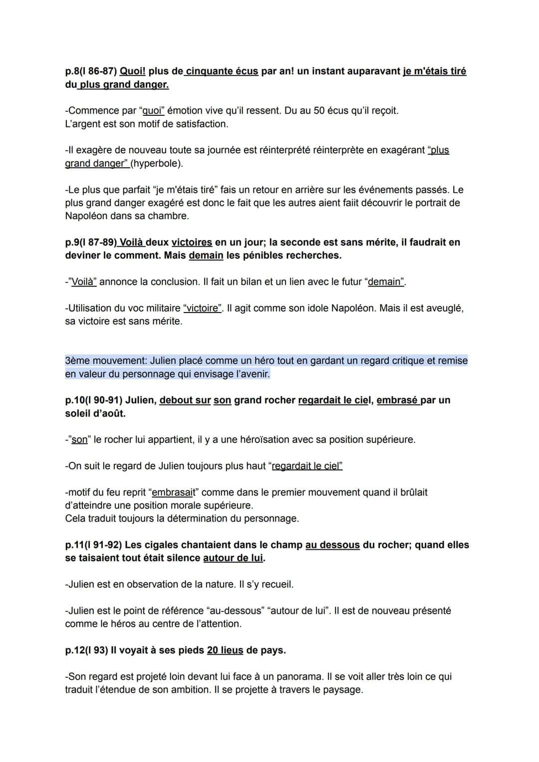 Séquence: Stendhal, Le rouge et noir
e
texte n°1 BAC de Français
Explication :
Parcours: Le personnage de roman, éthiques
et valeurs
chapitr