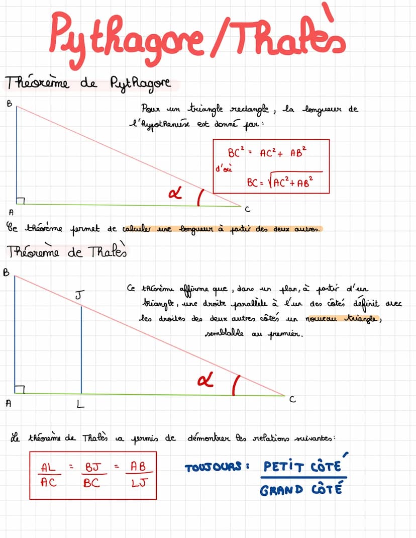Sinus, cosinues et tangente
B
A
Trigonométrie
Formules
Côté oposé = juiste
face de l'angle L
Hypotheruxe côté de plus grande longueur, en fa