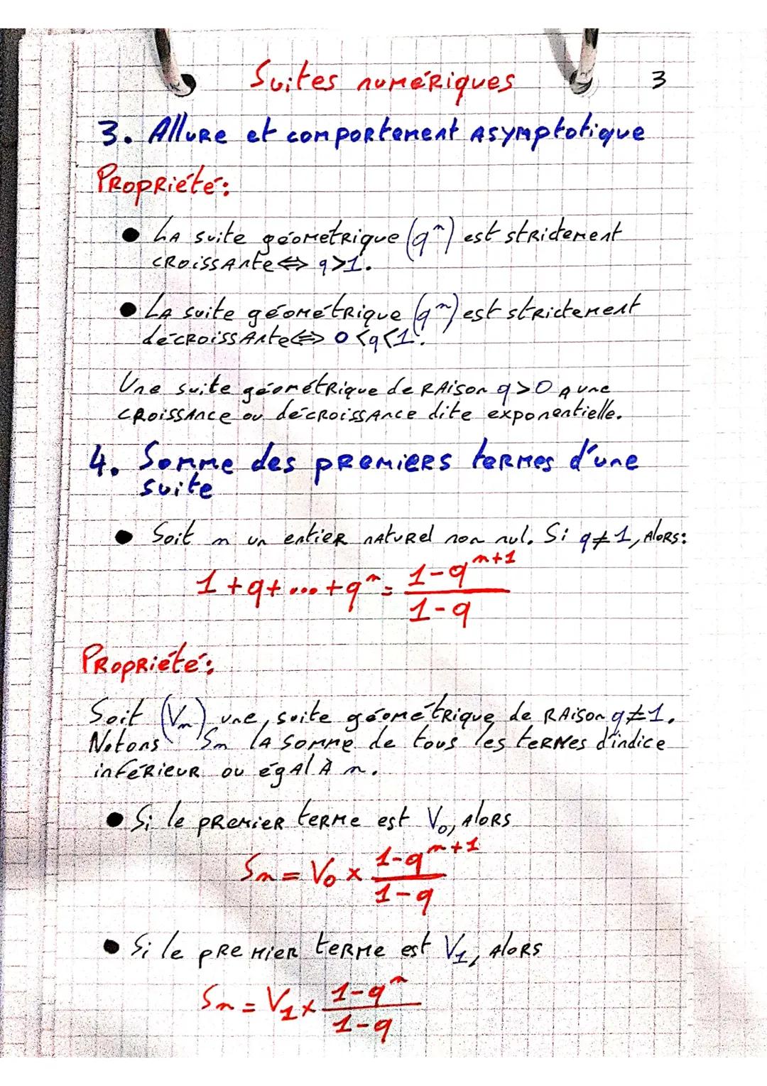 # Suites numériques

I Notion de suite

1. Definition et vocabulaire.

- une suite est une fonction définie SUR N OU SUR une
Partie de N

- 