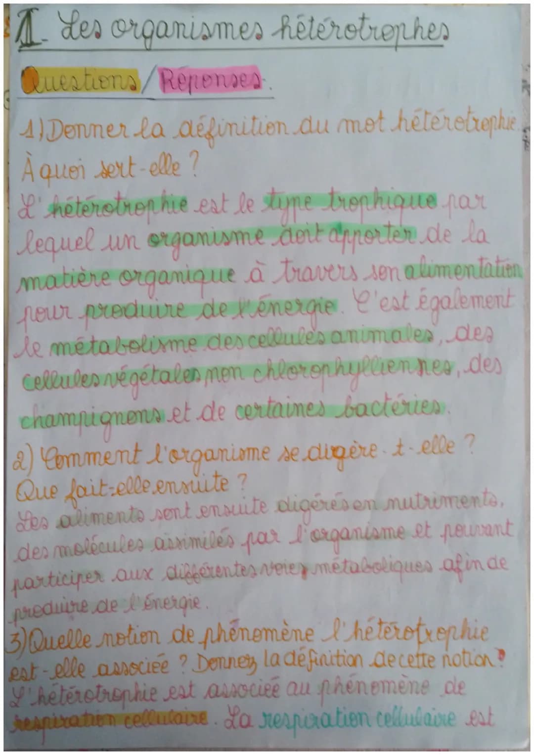SMT
Fiche de révision du chapitre & le
métabolime des cellules
I) Définitions.
Métabolisme: ensemble des réactions chimiques
ayant lieu dans