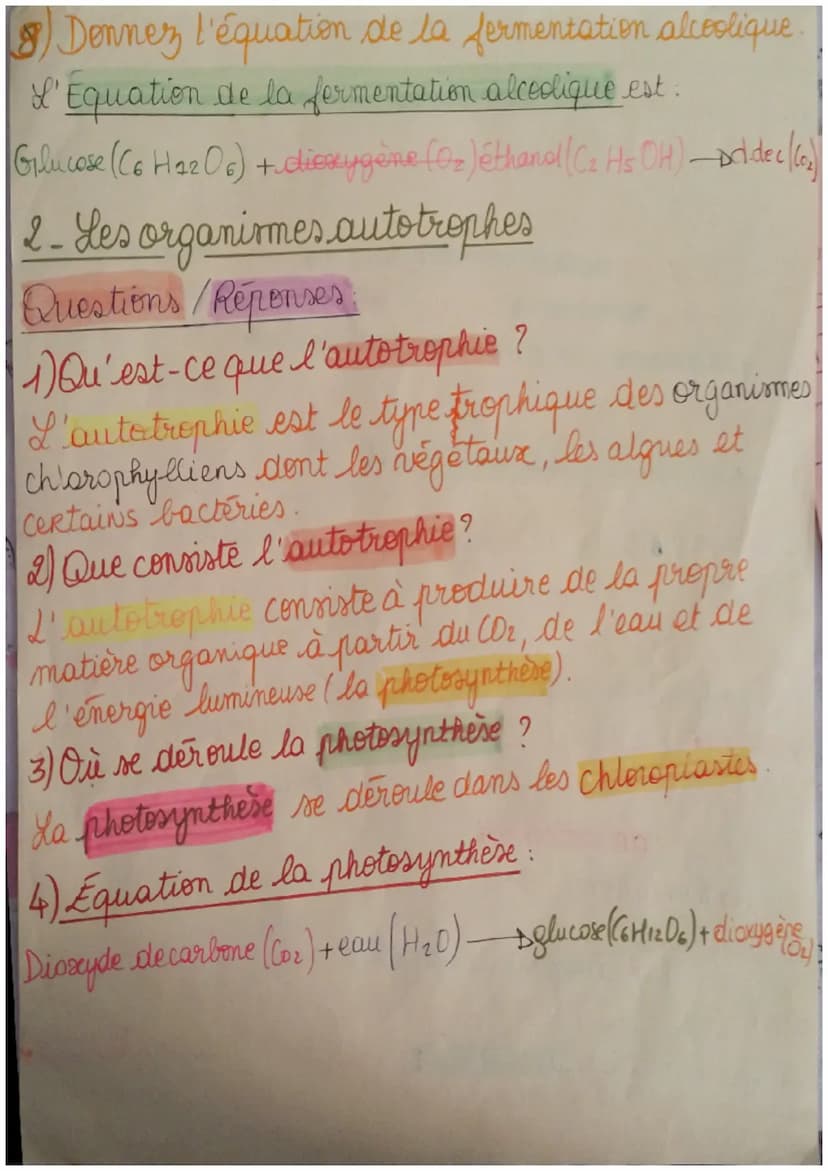 SMT
Fiche de révision du chapitre & le
métabolime des cellules
I) Définitions.
Métabolisme: ensemble des réactions chimiques
ayant lieu dans