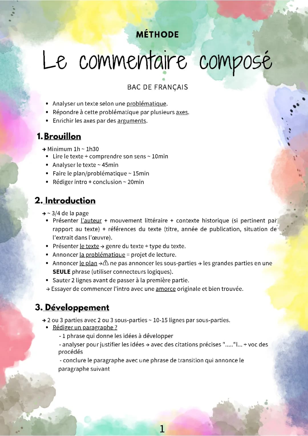 Exemple de Commentaire Composé Corrigé - Méthodologie et PDF