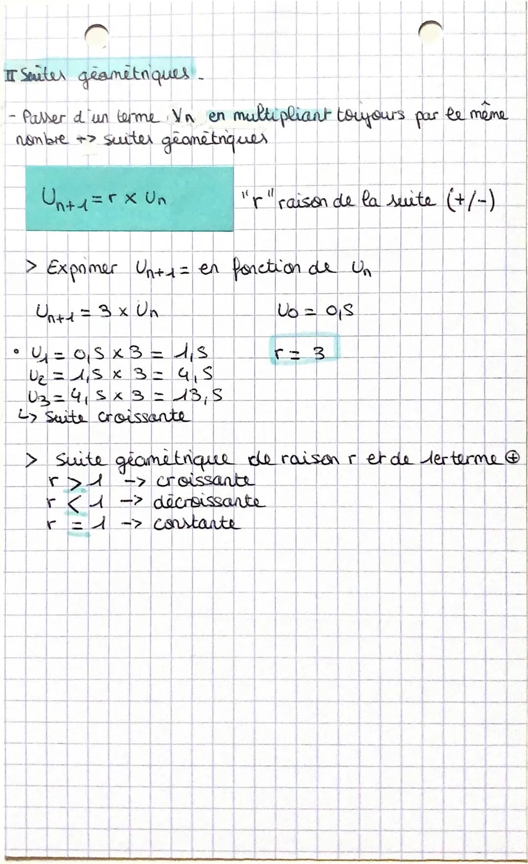 MATHS chap
L> Suiter anthmetiques et geométriques.
I Suiter anthmetiques
-Passer d'un terme Un au suivant Unts en ajoutart le
même nombre ->