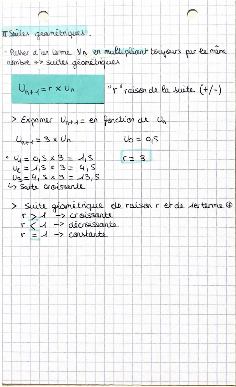 MATHS chap
L> Suiter anthmetiques et geométriques.
I Suiter anthmetiques
-Passer d'un terme Un au suivant Unts en ajoutart le
même nombre ->