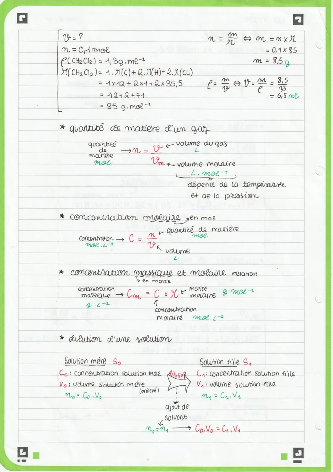 C
La mole
La mole
*quantité de matière
quantité
de
matière
moe
M(c) = 12,0 g.mol-1
carbone
*masse molaire atomique
→n = №
quantité
de
matièr