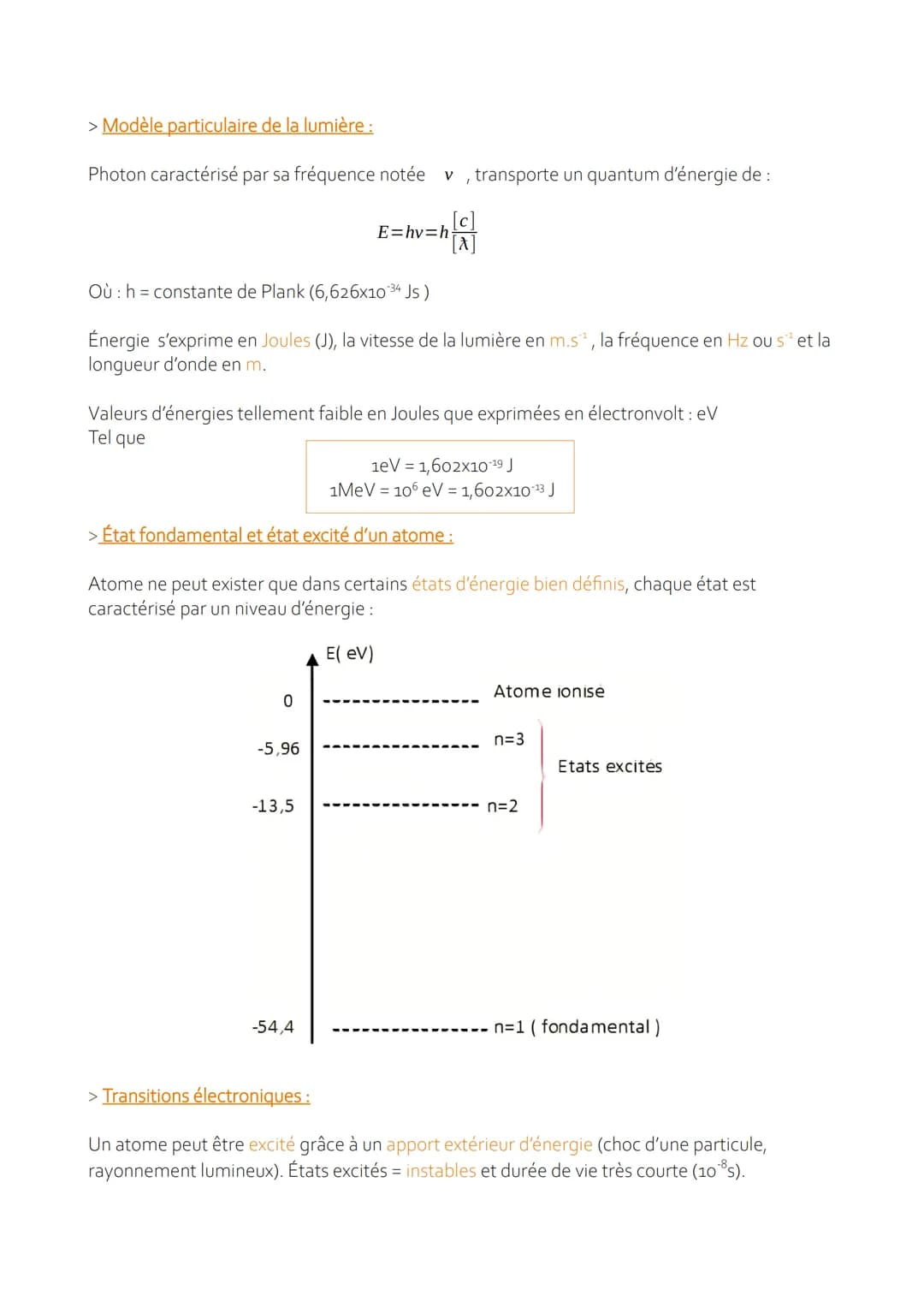 > Modèle ondulatoire
Lumière = onde électromagnétique caractérisée par une longueur d'onde
(appelée domaine du visible: entre 400 (UV) et 8o