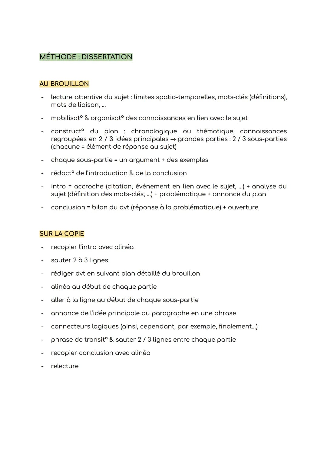 MÉTHODE : ÉTUDE CRITIQUE DE DOC(S)
AU BROUILLON
HGGSP- méthodologie
définit termes importants
présentation doc(s): nature, auteur, date, sou