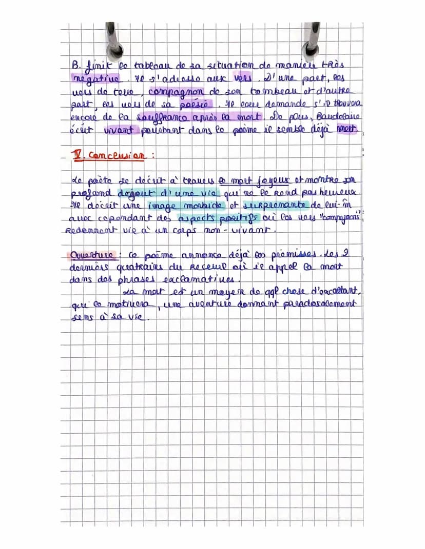I. Introduction :
F. Moot un Recueil de poèmes de Baudelaire publié pour la jeu
Jois en 1857 mais condamne pour outrage aux bonnes mœurs
in 