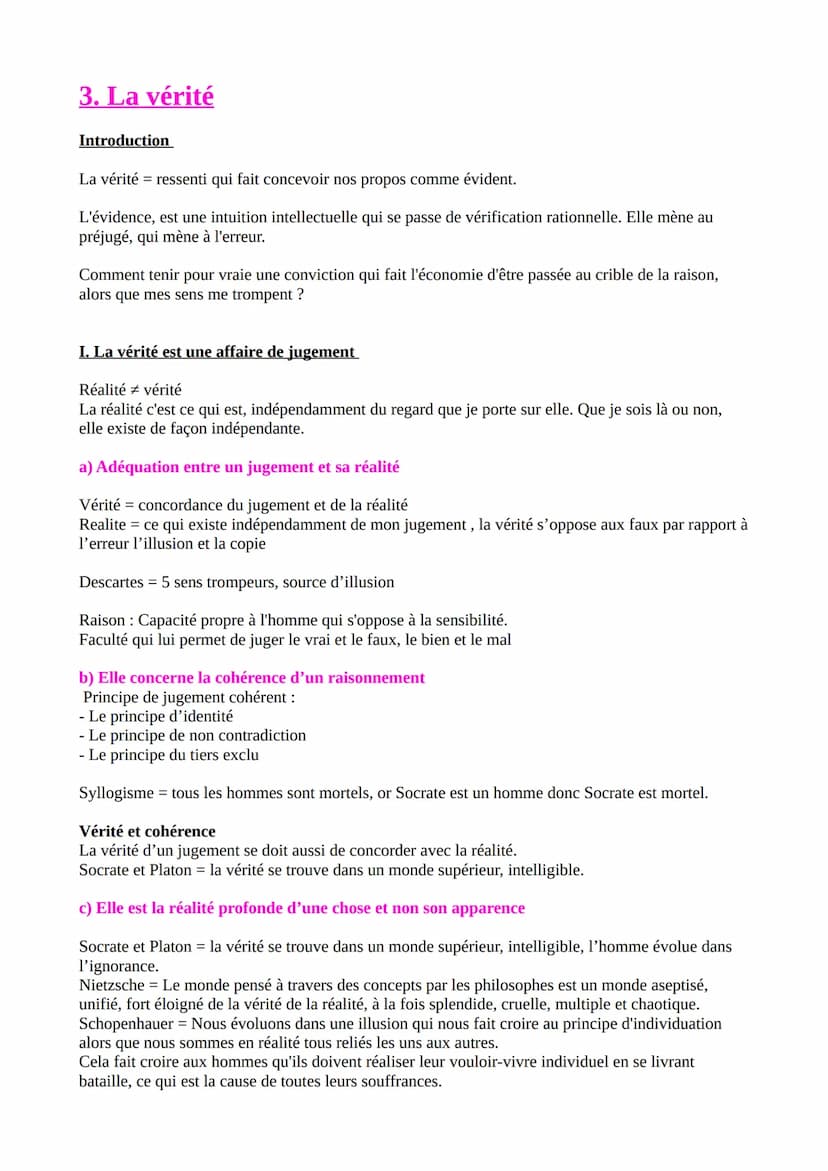 1.La conscience
I. Def et problématique
Conscience entité du psychisme humain grâce à laquelle nous rentrons en contact avec le monde et
ave