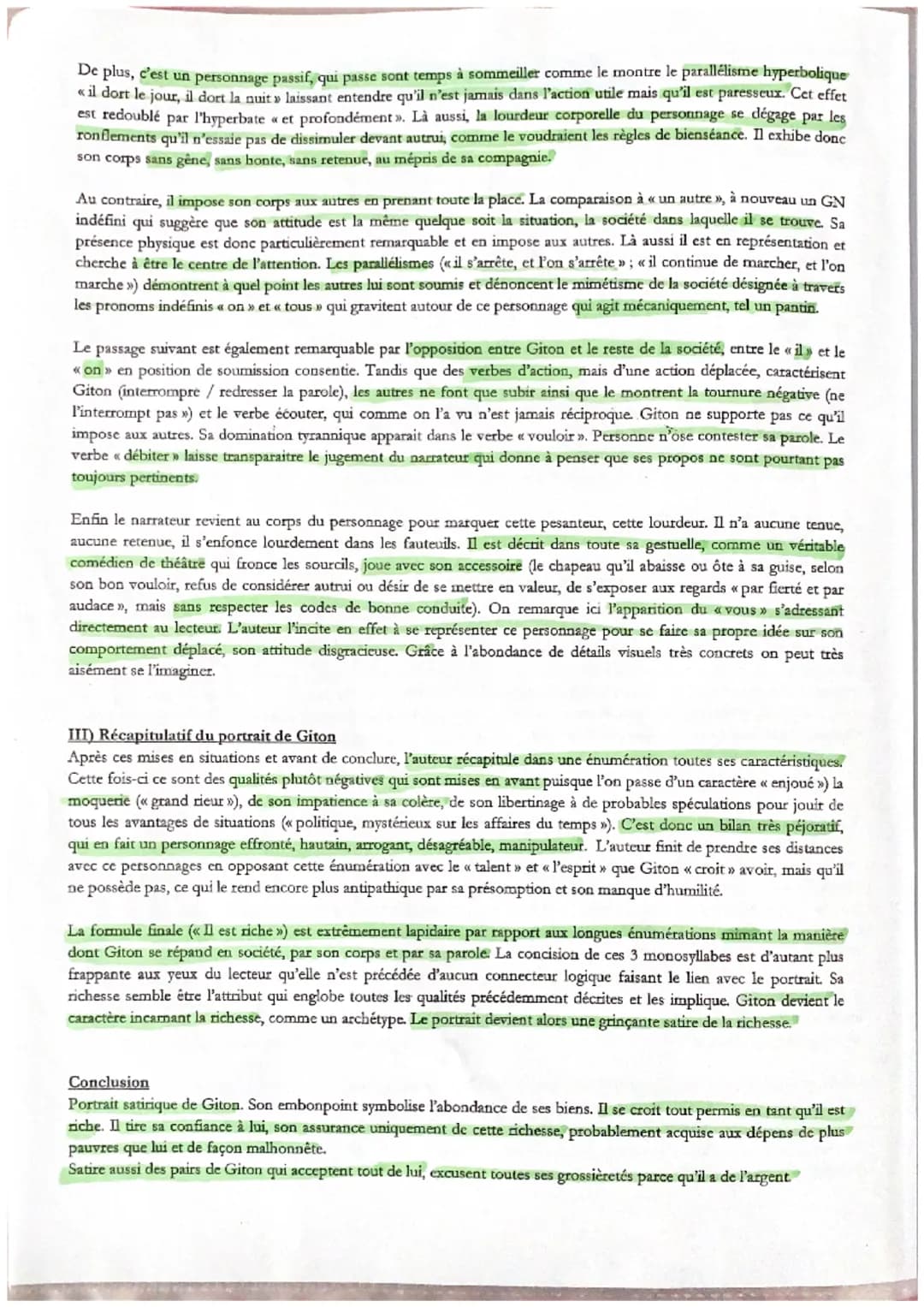 Introduction:
LES CARACTERES-JEAN DE LA BRUYERE,
«DES BIENS DE FORTUNE», REMARQUE 83: GITON
Contextualisation :
Dernier portrait du livre VI