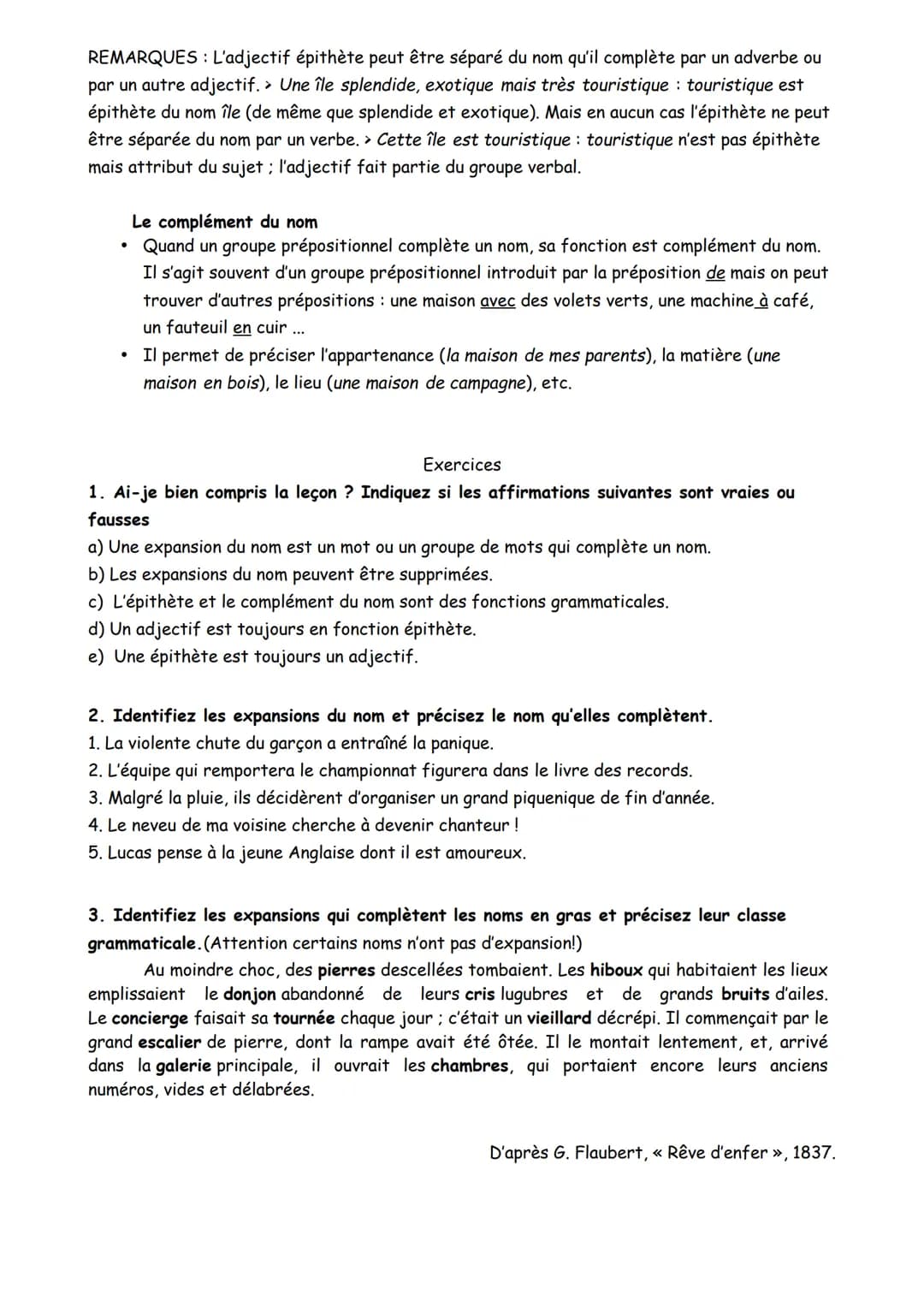 Séquence 5, séance 3.
Grammaire.
Exercice d'observation :
<< New York est une ville fascinante, aux larges avenues, où tout semble possible.