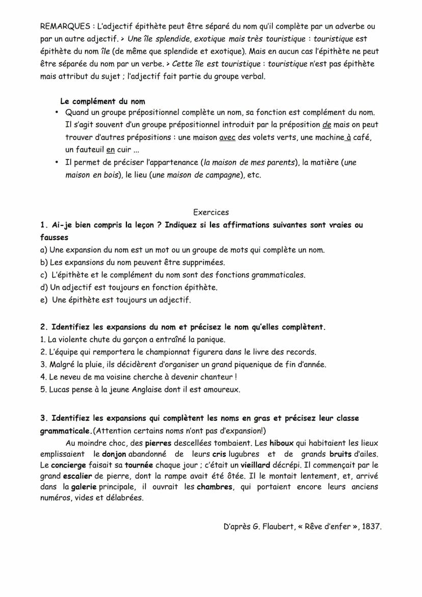 Séquence 5, séance 3.
Grammaire.
Exercice d'observation :
<< New York est une ville fascinante, aux larges avenues, où tout semble possible.