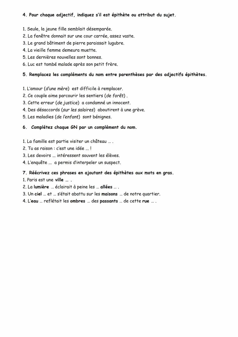 Séquence 5, séance 3.
Grammaire.
Exercice d'observation :
<< New York est une ville fascinante, aux larges avenues, où tout semble possible.