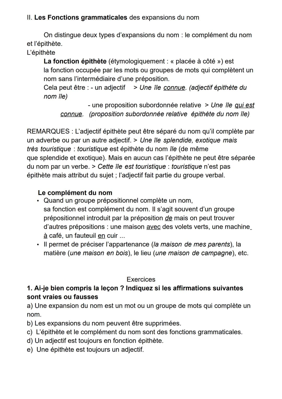 Séquence 5, séance 3.
Grammaire.
Exercice d'observation :
<< New York est une ville fascinante, aux larges avenues, où tout semble possible.