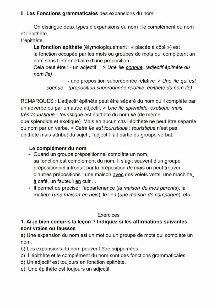 Séquence 5, séance 3.
Grammaire.
Exercice d'observation :
<< New York est une ville fascinante, aux larges avenues, où tout semble possible.