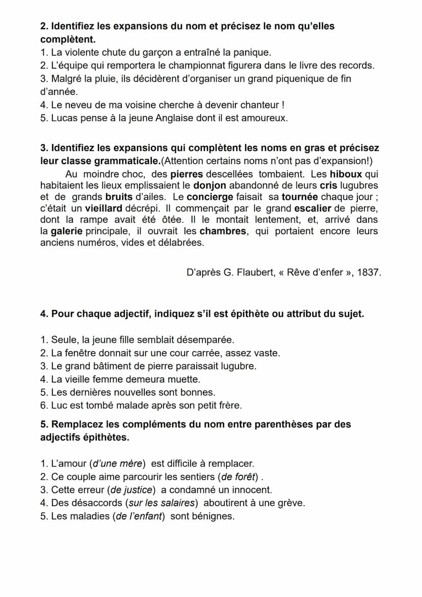 Séquence 5, séance 3.
Grammaire.
Exercice d'observation :
<< New York est une ville fascinante, aux larges avenues, où tout semble possible.