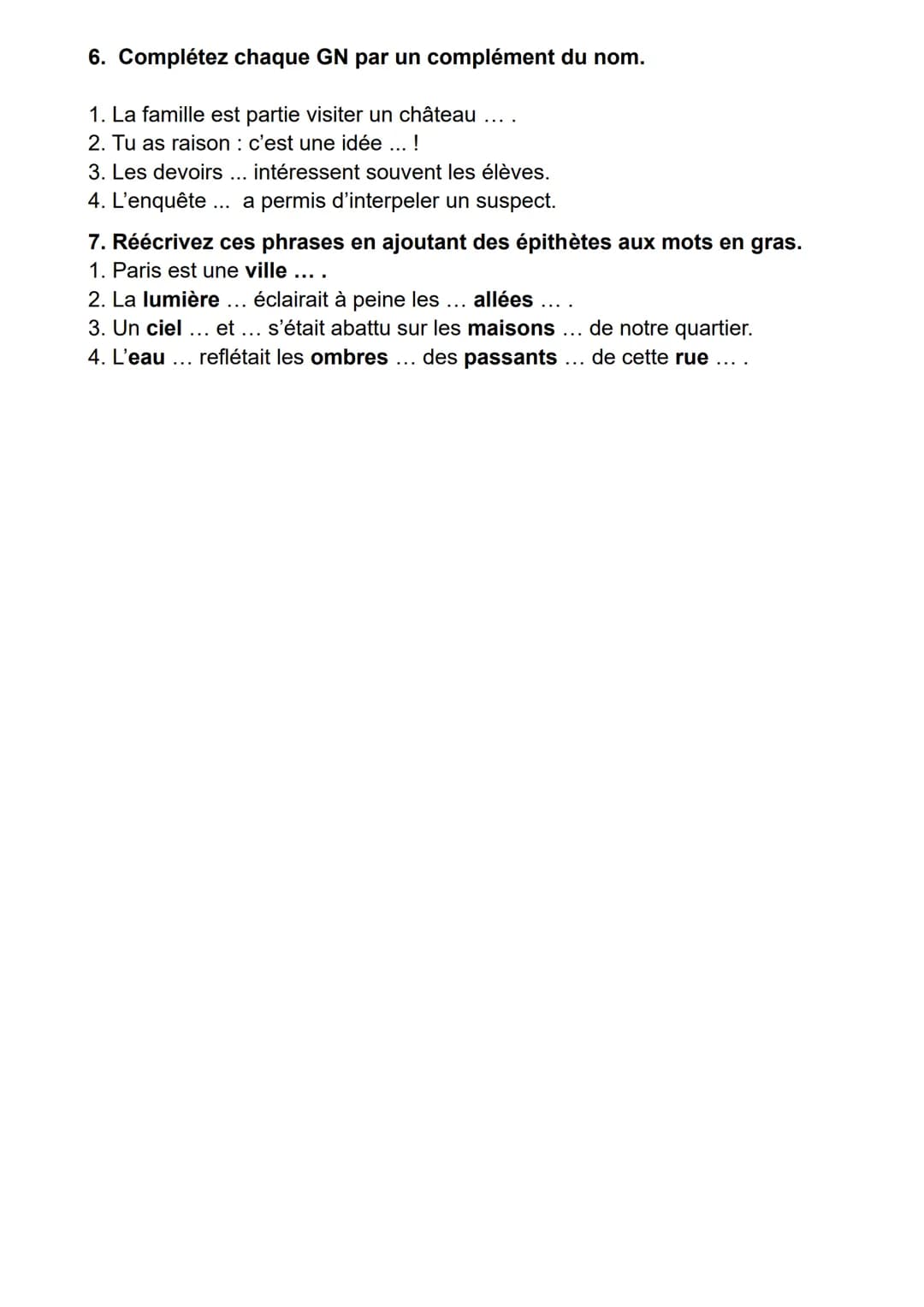 Séquence 5, séance 3.
Grammaire.
Exercice d'observation :
<< New York est une ville fascinante, aux larges avenues, où tout semble possible.