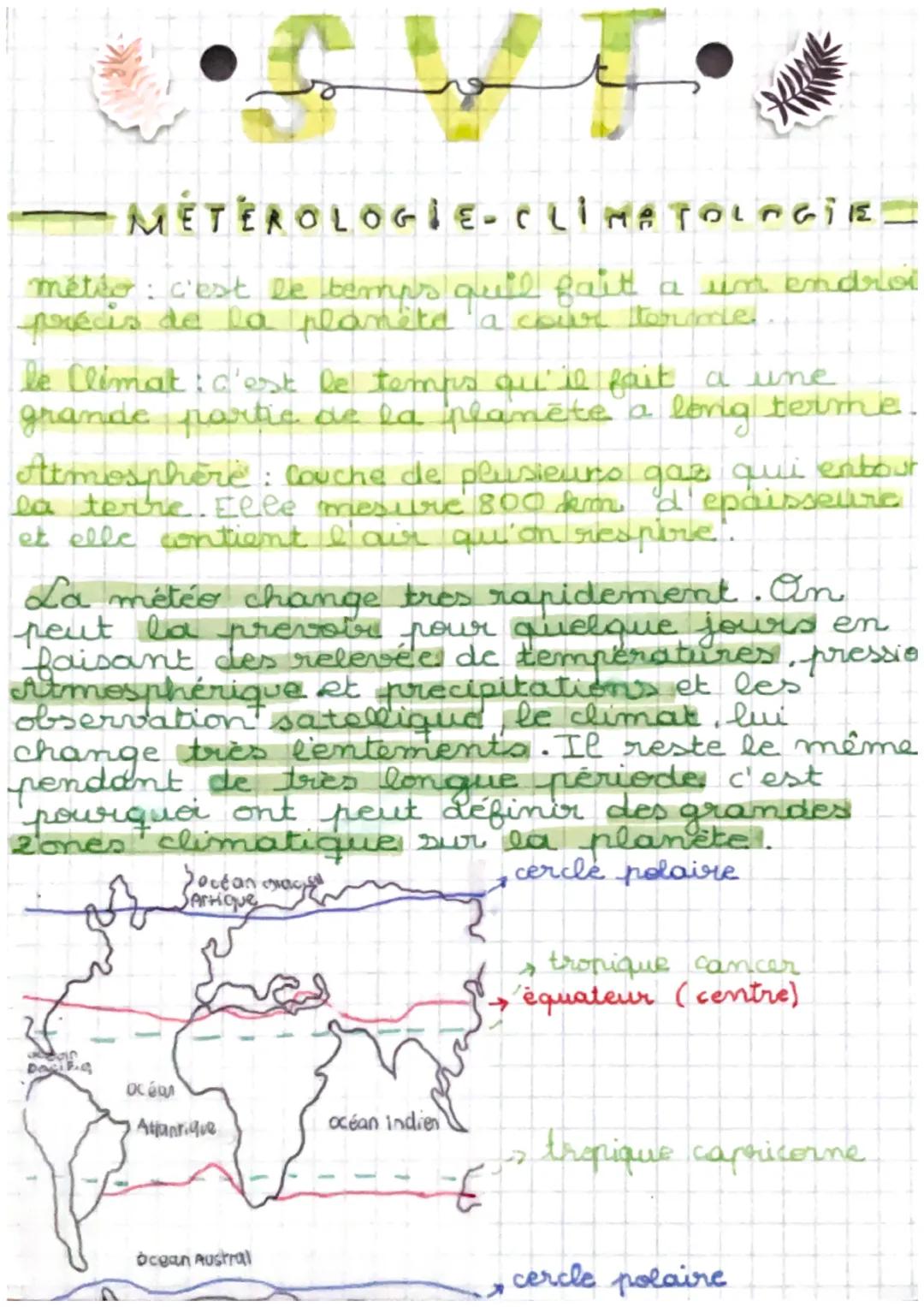 METEROLOGIE-CLIMATOLOGIE-
météo: c'est le temps quil fait a un endroi
précis de la planete a cour terme.
le Climat : c'est le temps qu'il fa