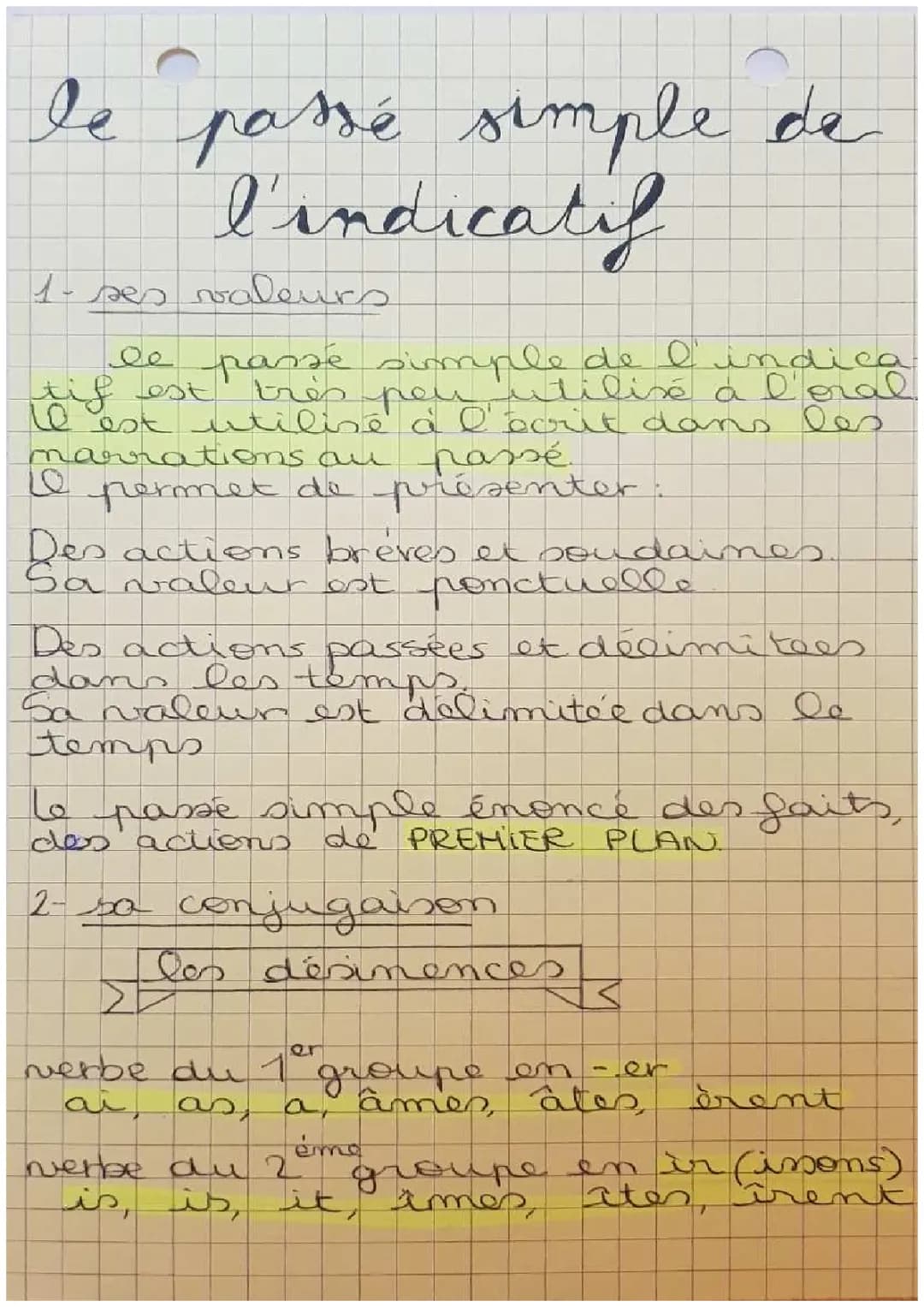 Apprends le Passé Simple: Valeurs, Terminaisons et Exercices PDF