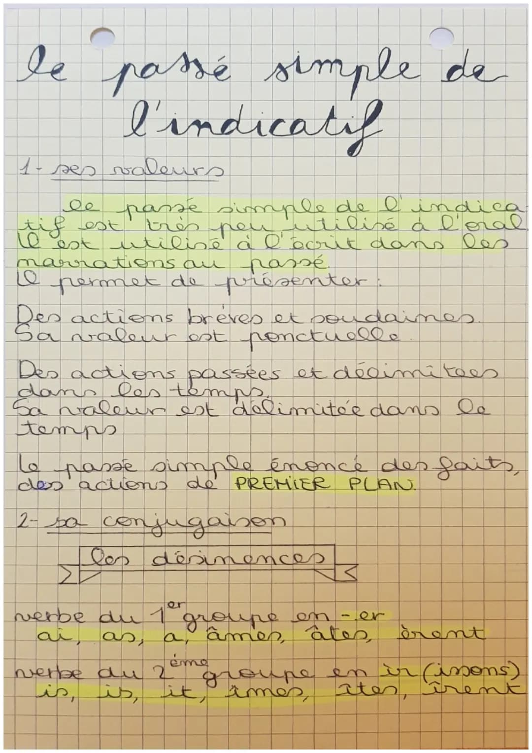 le passé simple de
l'indicatif
passé simple de l'indica
très peu utilisé à l'oral
est utilisé à l'écrit dans les
narrations au passé.
permet