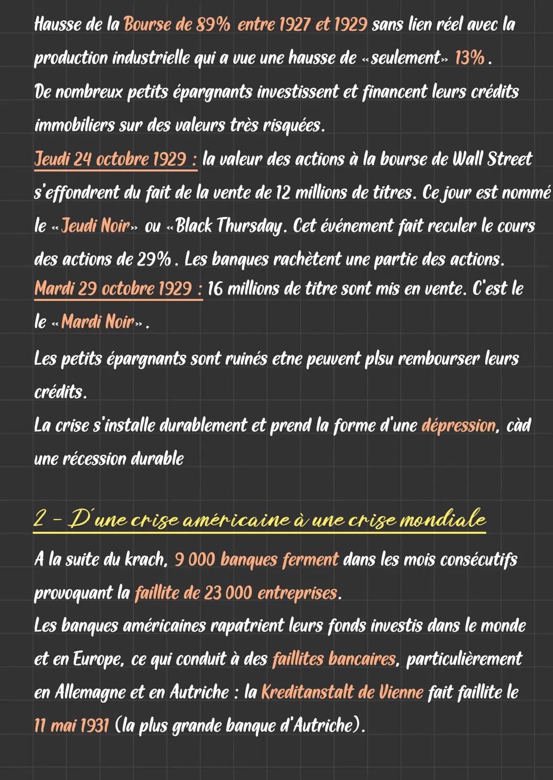 HISTOIRE
Chapitre
1
LA CRISE DE 1929
Plan:
1- Les causes de la crise de 1929
2 - D'une crise américaine à une crise mondiale
3 - Les conséqu
