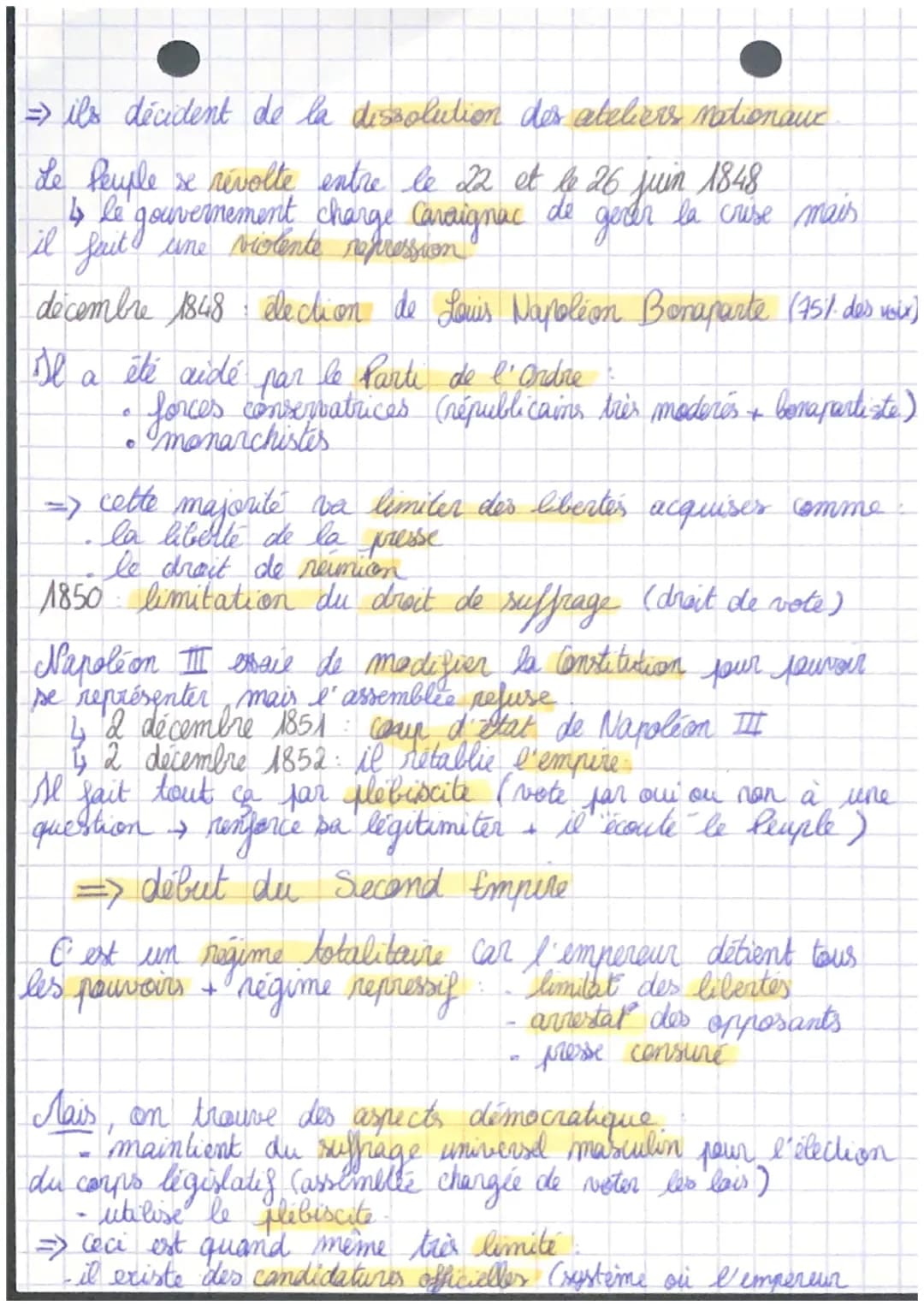 Histoire 3. Chapitre 7
F
La difficile entrée dans l'âge démocratique la II eme.
et le Second Empire (1848-1870)
Réquillique
la démocratie es