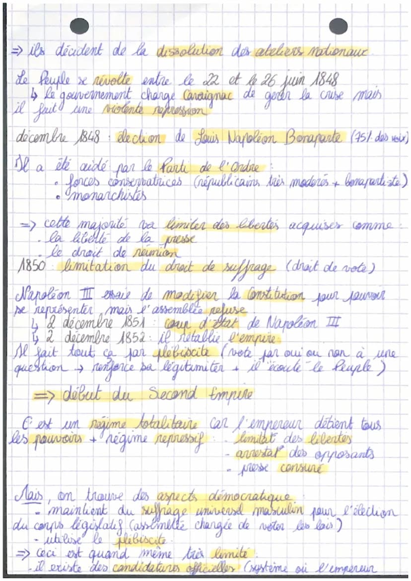 Histoire 3. Chapitre 7
F
La difficile entrée dans l'âge démocratique la II eme.
et le Second Empire (1848-1870)
Réquillique
la démocratie es