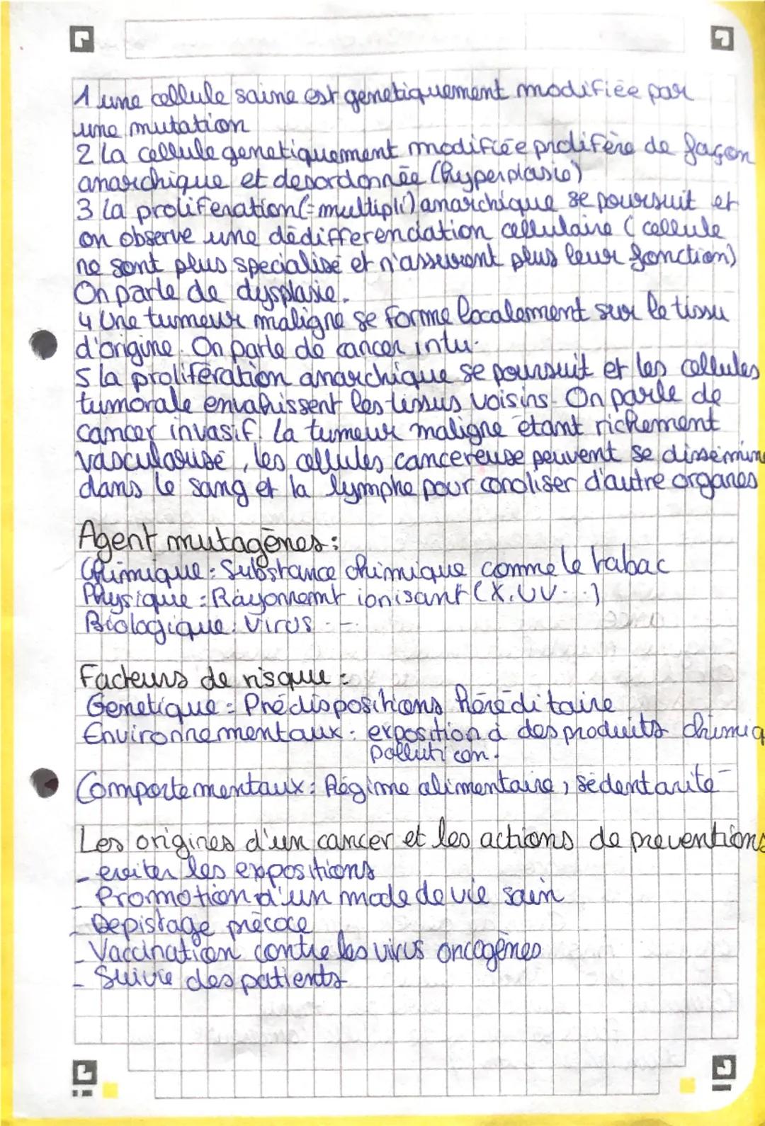 # Le Brocessus tumorale et concer

L'importance de la division cellulaire pour le
fonctionnement de l'organisme. Elle permet:

1 La croissan