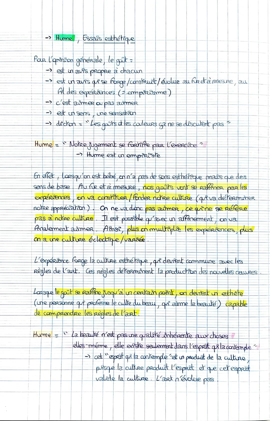 Anmerce
Notion 6 =
==> La culture est-elle nécessaire à l'appréciation d'une ceuvre d'art ?
POR apprécier (jugen) une ceuvre d'art il faut c