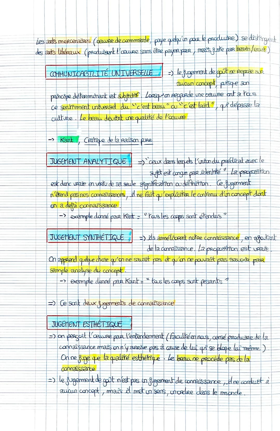 Anmerce
Notion 6 =
==> La culture est-elle nécessaire à l'appréciation d'une ceuvre d'art ?
POR apprécier (jugen) une ceuvre d'art il faut c