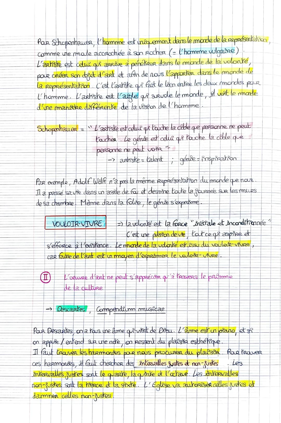 Anmerce
Notion 6 =
==> La culture est-elle nécessaire à l'appréciation d'une ceuvre d'art ?
POR apprécier (jugen) une ceuvre d'art il faut c