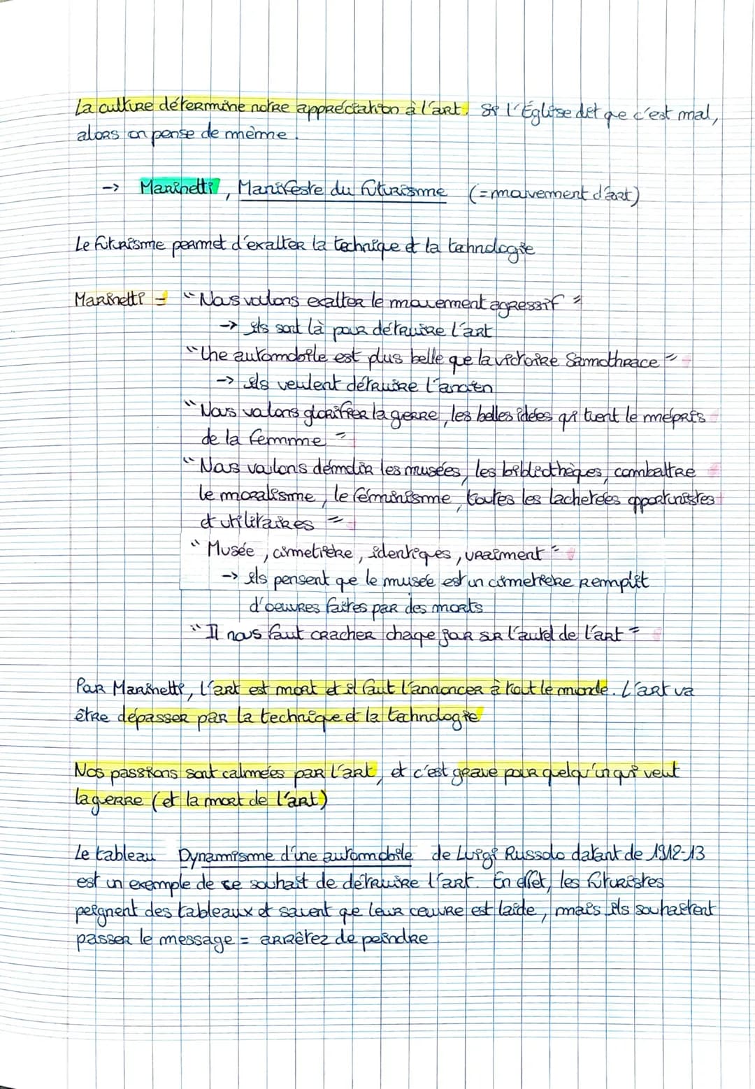 Anmerce
Notion 6 =
==> La culture est-elle nécessaire à l'appréciation d'une ceuvre d'art ?
POR apprécier (jugen) une ceuvre d'art il faut c