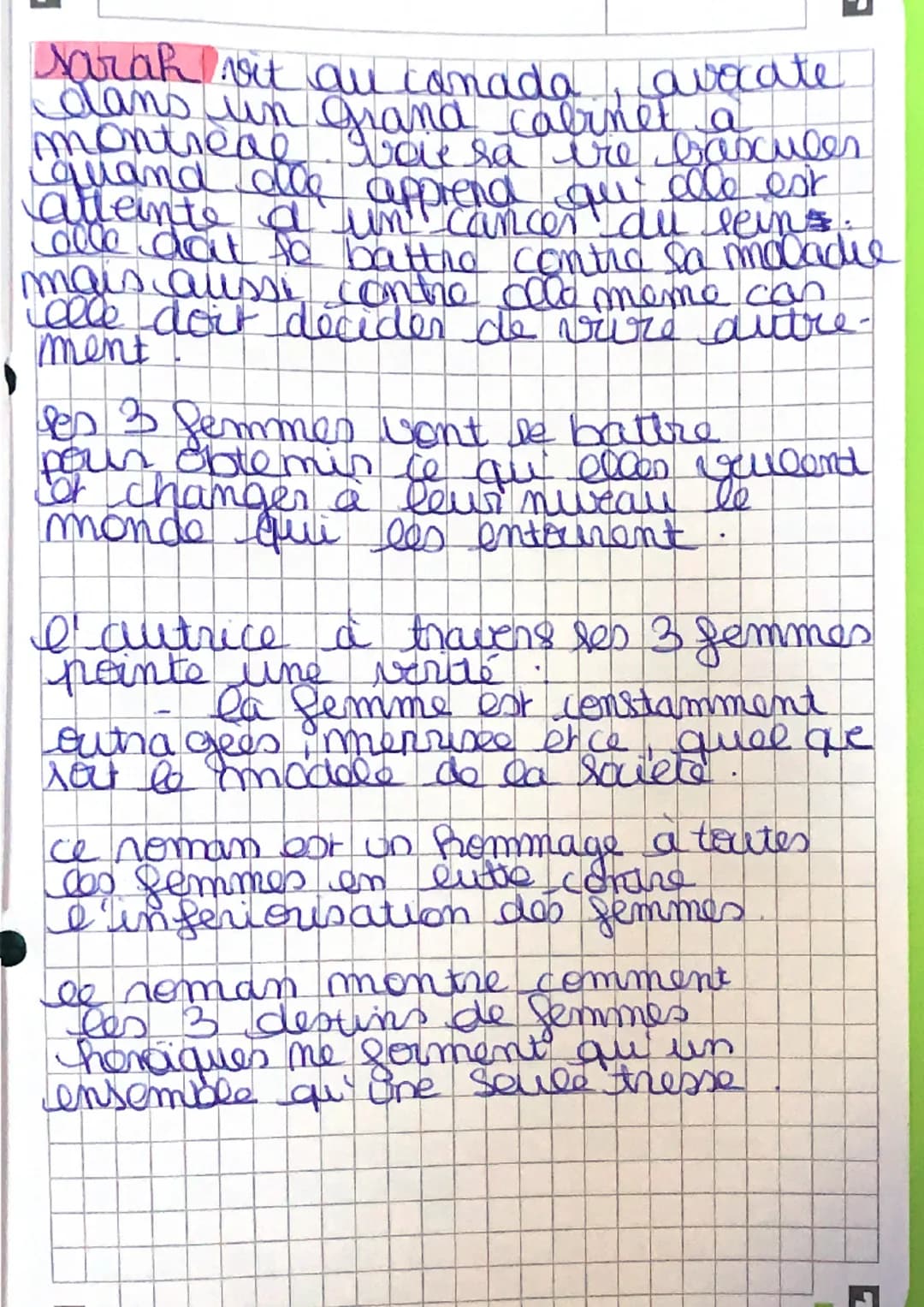 la trisk
yer roman
·lactitia colombani
• 2017
3 fommes qui lutte contre les
discrimination
histoure
Sanita
3 femmes
3 pays
3 combats
1 quill