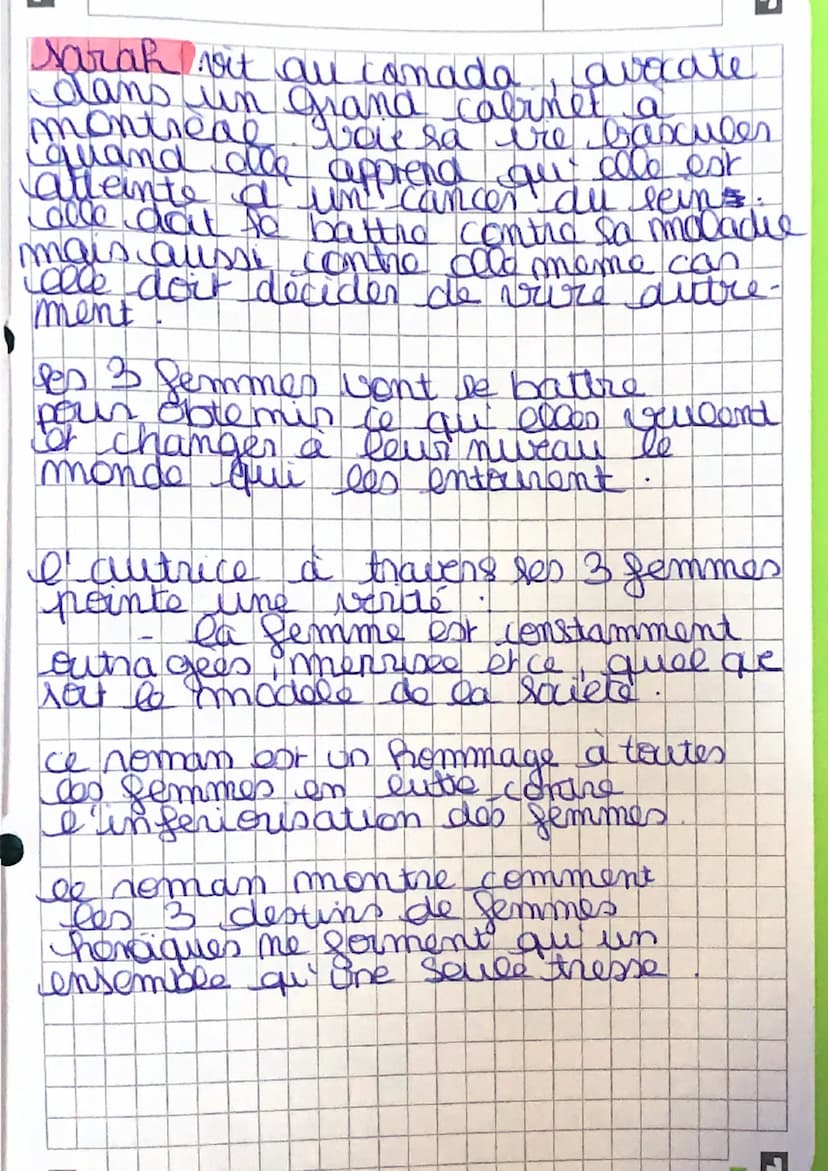 la trisk
yer roman
·lactitia colombani
• 2017
3 fommes qui lutte contre les
discrimination
histoure
Sanita
3 femmes
3 pays
3 combats
1 quill