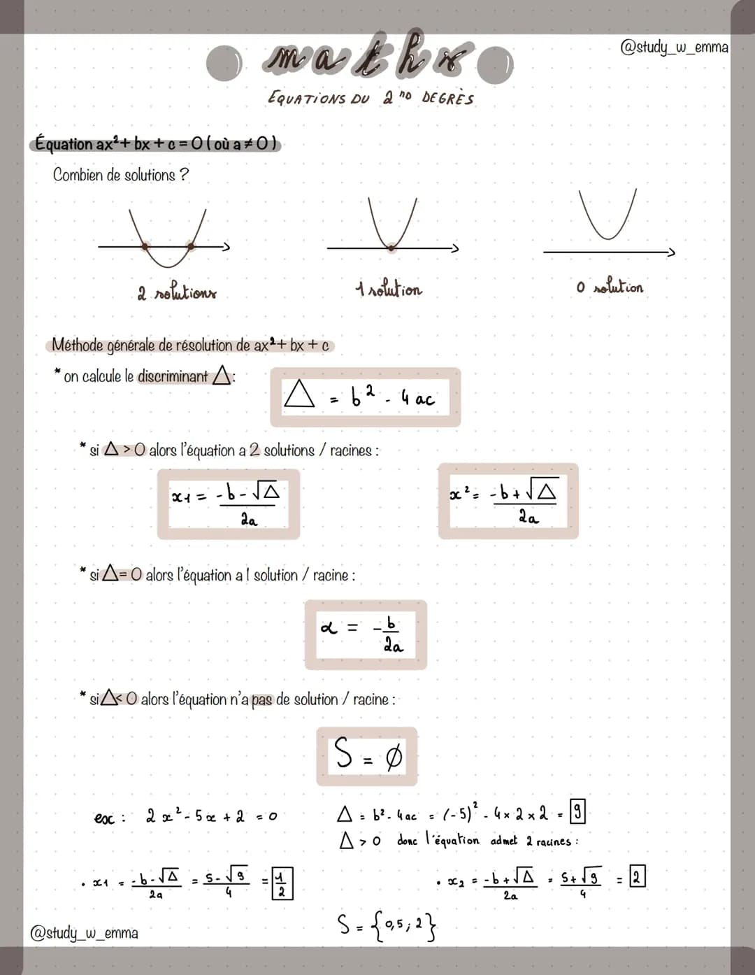 Équations du Second Degrés 