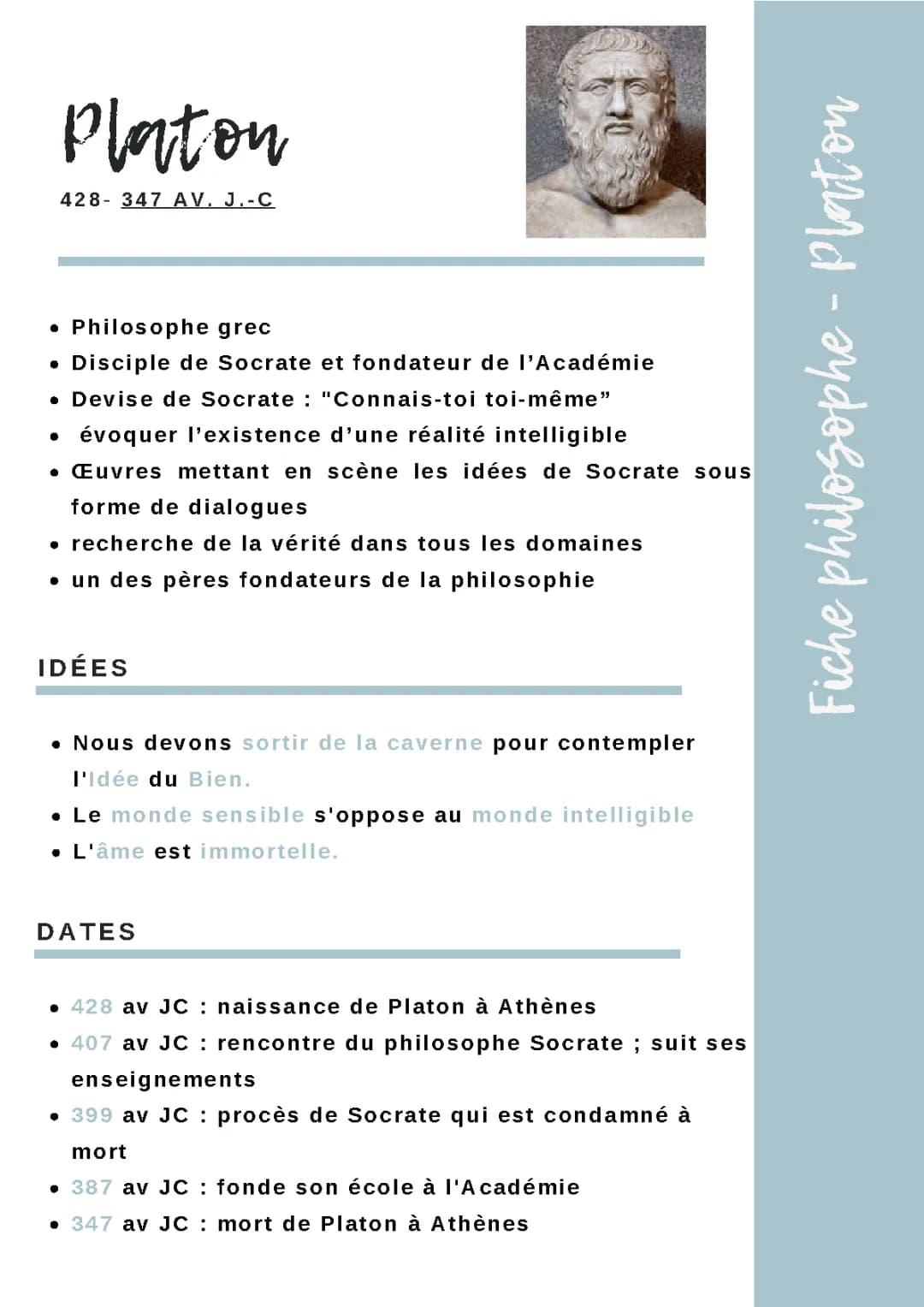 Platon : Pensée, Idées et Œuvres en PDF