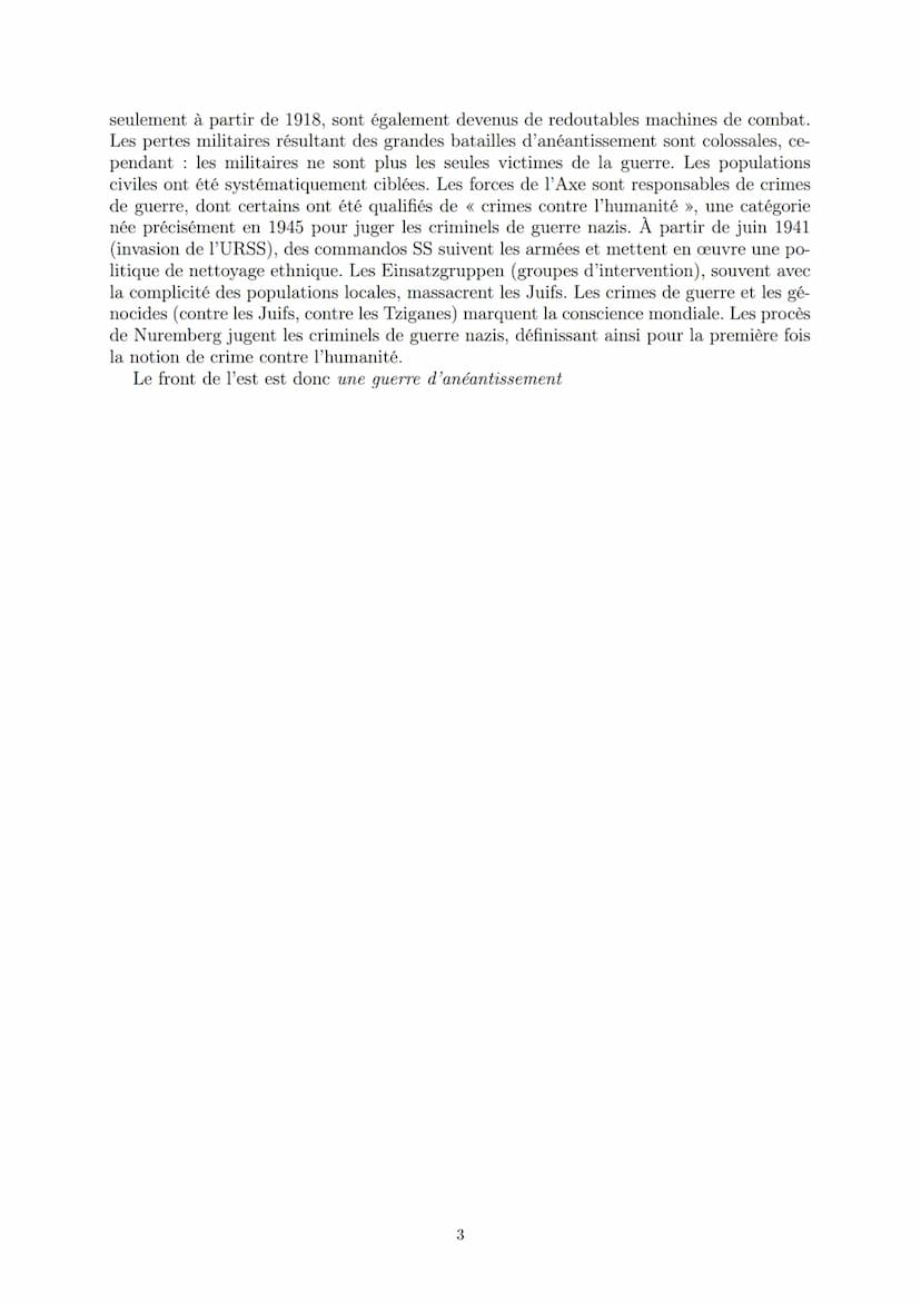 LYCEE GENERAL ET TECHNOLOGIQUE LA BRUYERE
Le front de l'Est et la guerre d'anéantissement
7 mars 2022
AFFICHARD-PIERRI Gaëtan : gaetan.affic