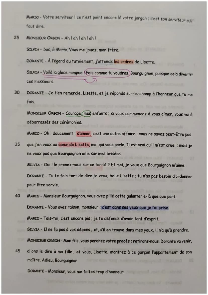 Vejer de l'amour et du kaysald
Introduction
Le texte étudié aujourd'hui est un extrait de la pièce acte 1 scène 6 nommé « Le Jeu de
l'amour 