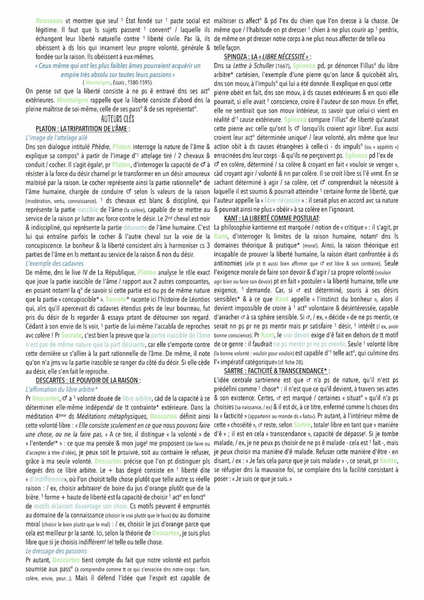 La liberte
PHILOSOPHIE-NOTION 9
Le mot liberté (du latin liber, « celui qui n'est ps esclave ») semble d'abord se
définir / à l'idée de « co