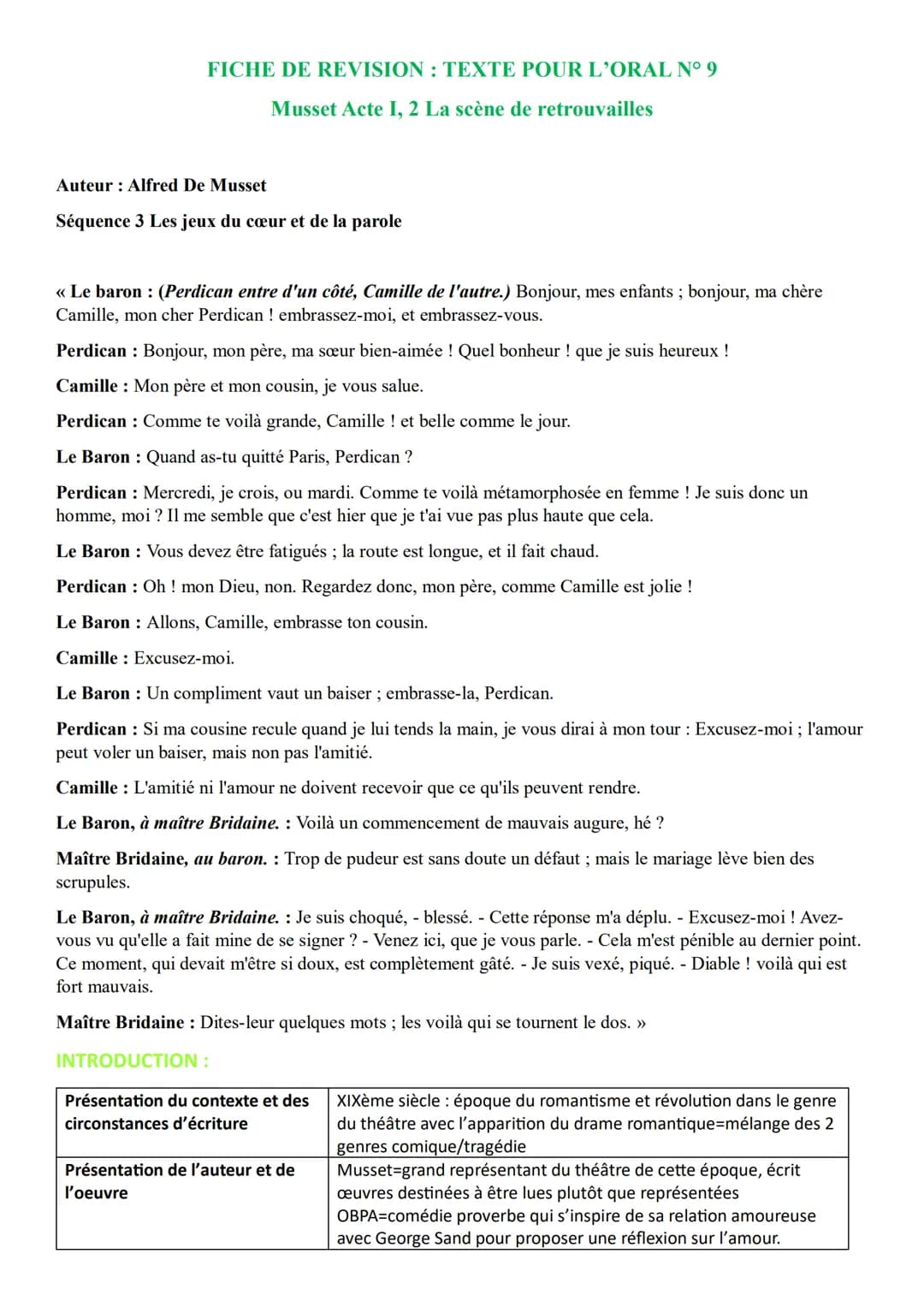Analyse linéaire Acte 1 scène 2 On ne badine pas avec l'amour 