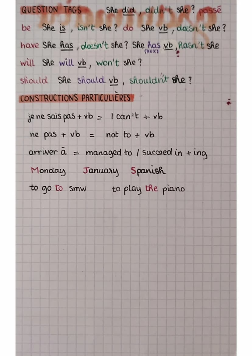 grammaire
PRESENT
simple
continu
habitude/vérité générale action en déroulement
base verbale
be + ing
FUTUR
simple
acto future ds son ensbl
