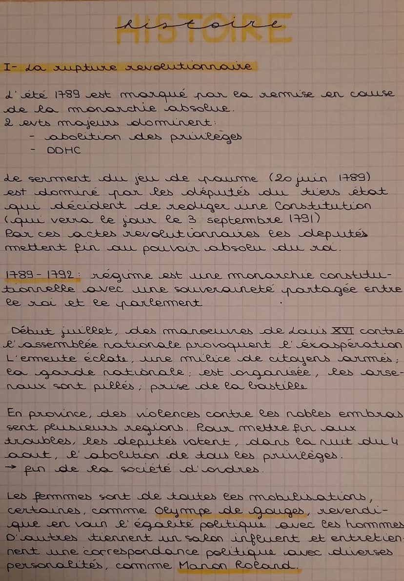 histoire
1792
cons
1789
21 sep.
abolition
royauté
1792
supprage
universel
26 aout 1789
DDHC
monarchie
utionnelle
1790 1791
14 juillet 1789
p