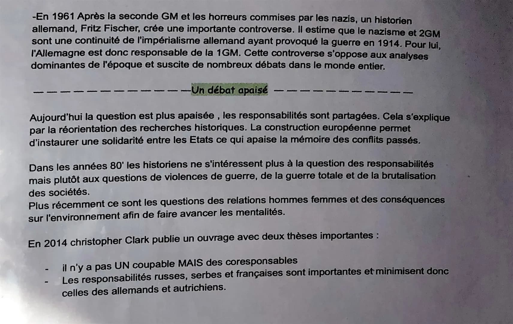 HISTOIRE ET MÉMOIRES
Les causes de la Première Guerre Mondiale
L'un des débats historiques les plus importants est celui cherchant à établir