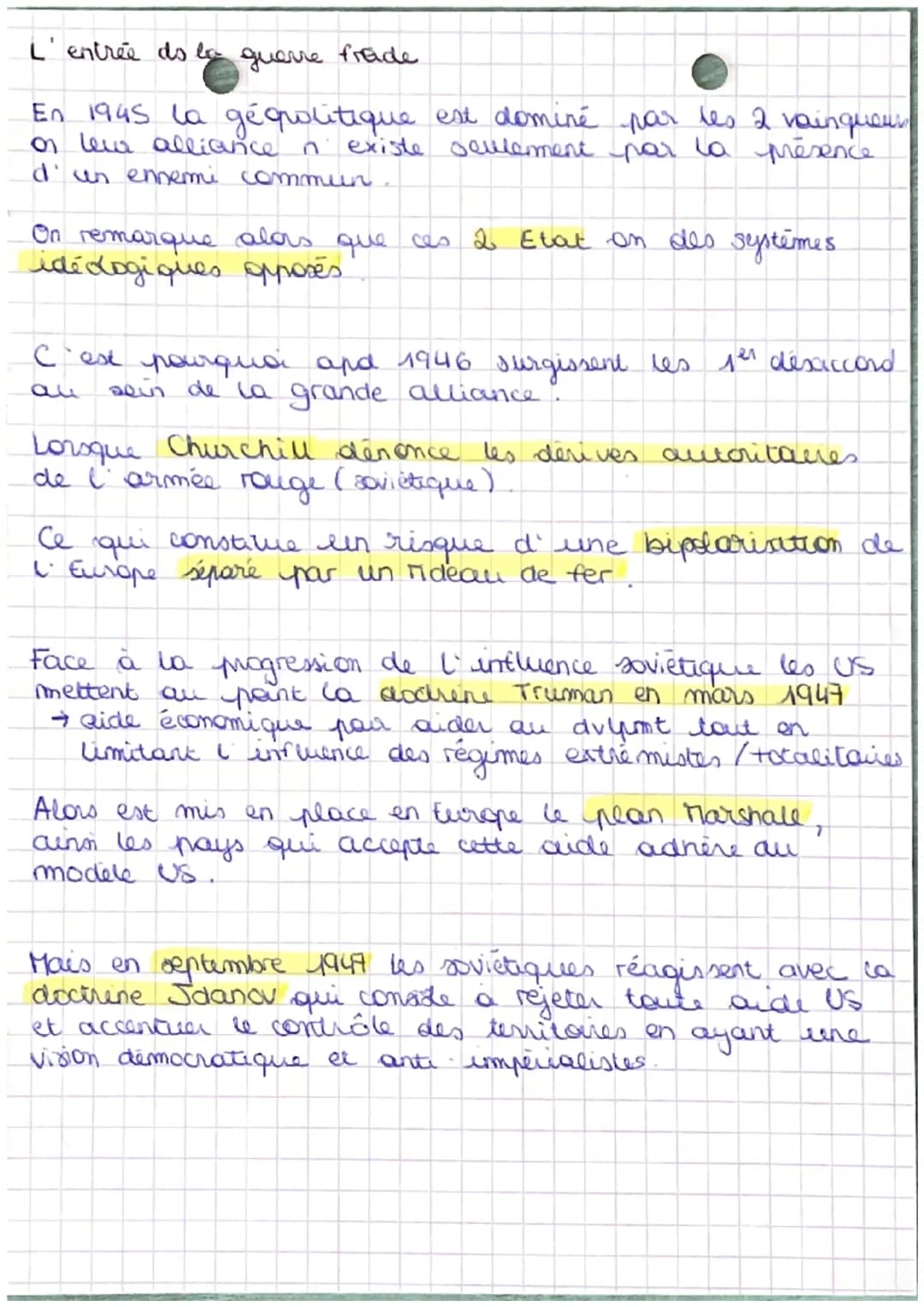 Définition:
équilibre de situation on US et CRSS ont maintenu un équilibre
la terreur.
militaire et nucléaire
- bipolarisation conflit idéol