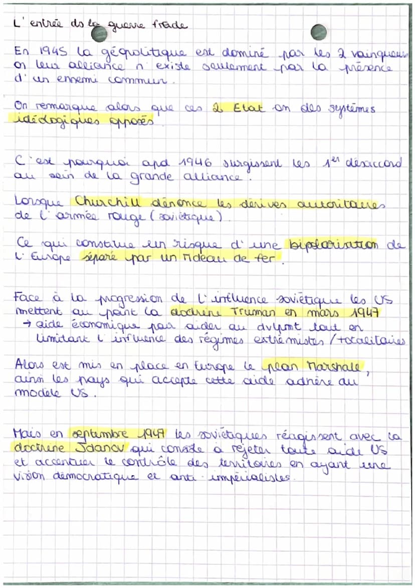 Définition:
équilibre de situation on US et CRSS ont maintenu un équilibre
la terreur.
militaire et nucléaire
- bipolarisation conflit idéol