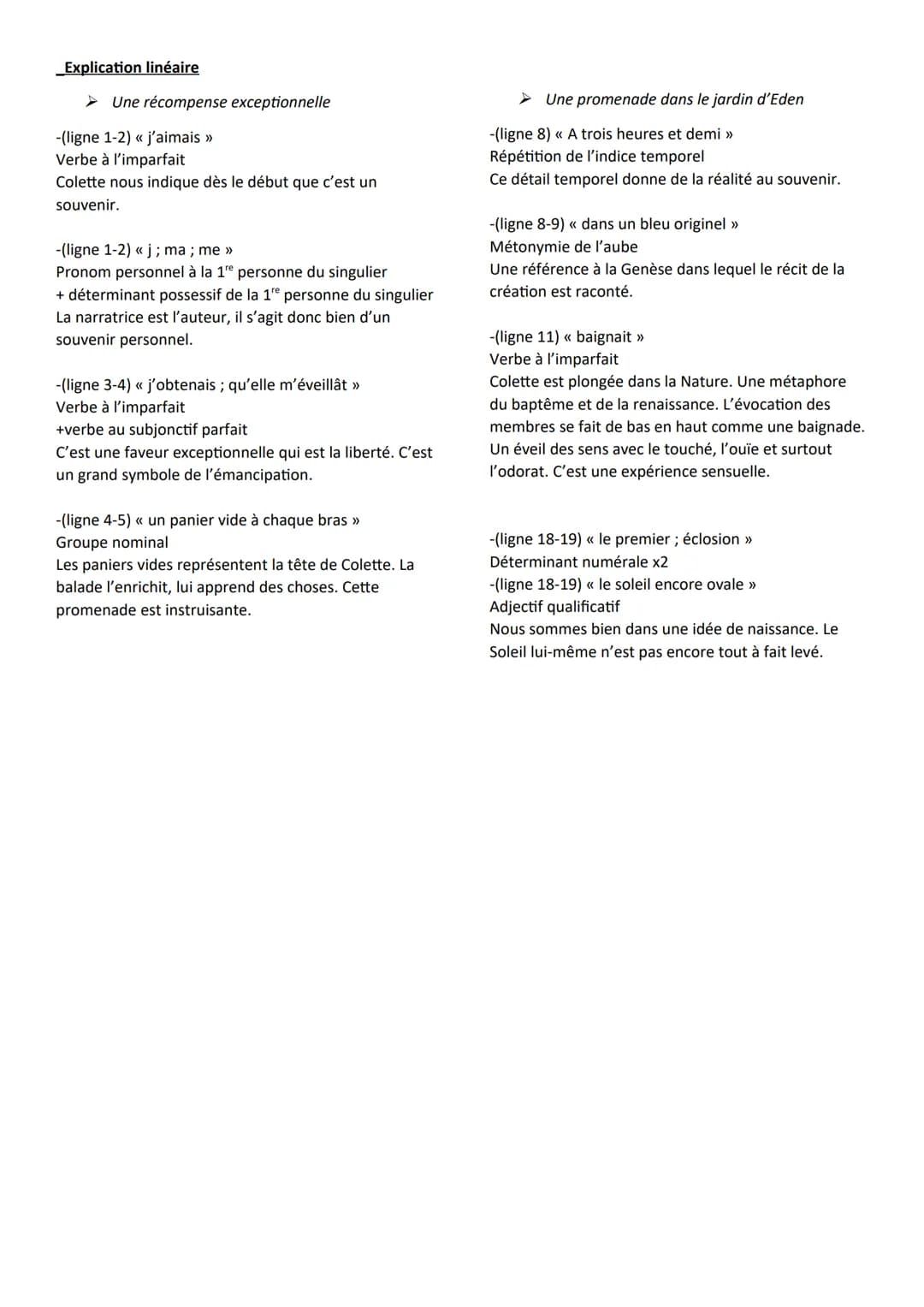 << Sido » de Colette
Texte 6: Un souvenir précieux
Support extrait « Sido » de Colette
_Introduction :
Comment Colette fait de ce moment
pri