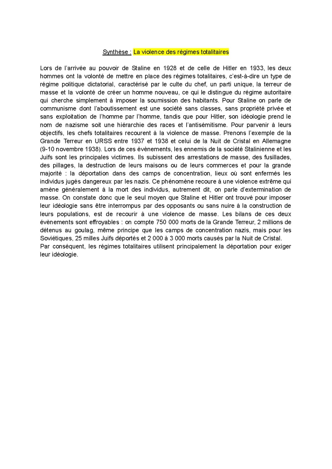 Les régimes totalitaires 