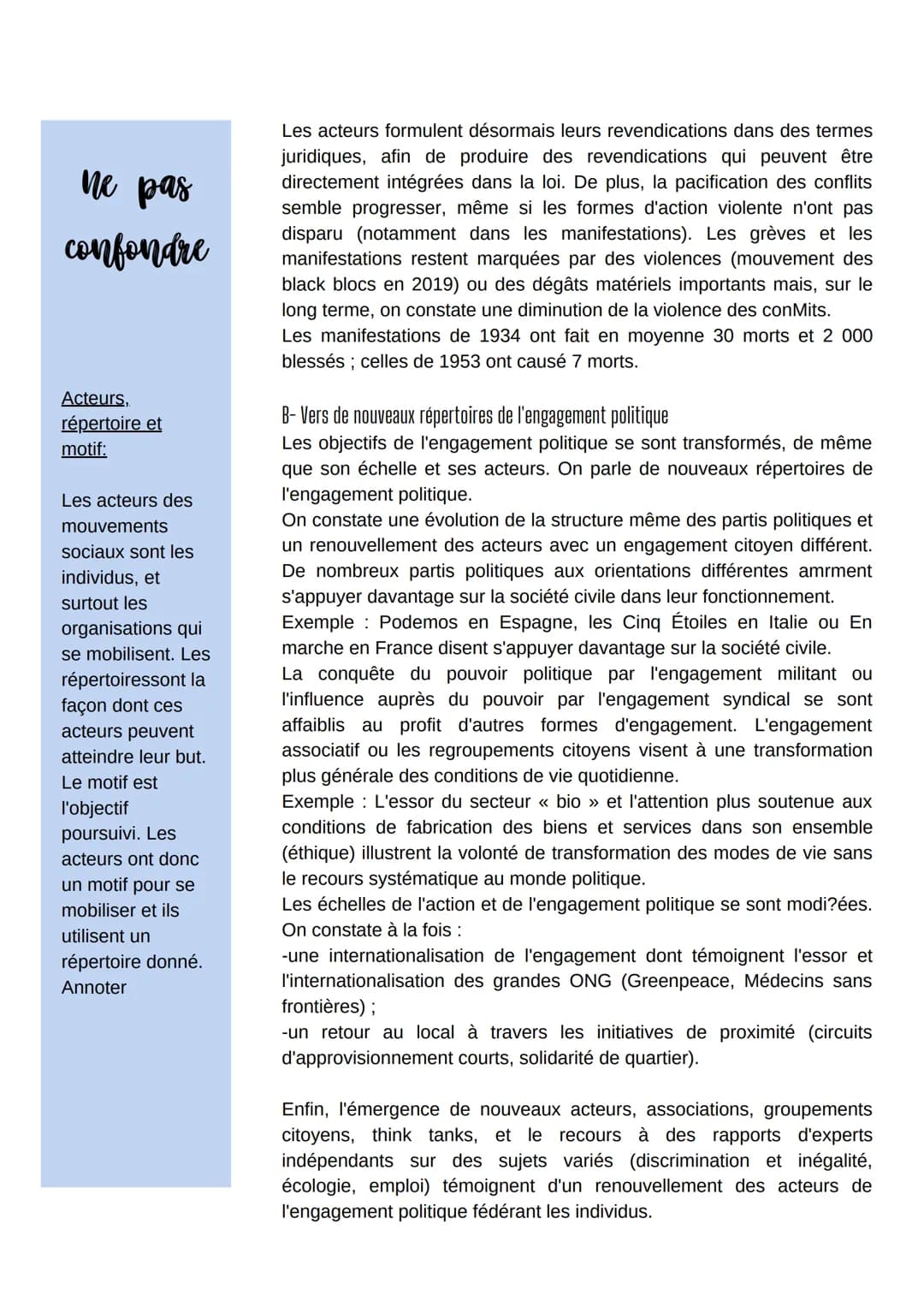 Comment expliquer
l'engagement politique dans
les sociétés démocratiques
Mots clés
L'engagement
politique est le
fait de faire une
action in